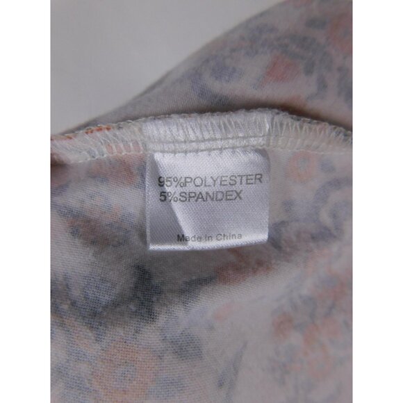 Fensace Large Cream Orange Floral Wrap V-Neck Midi Dress - Picture 10 of 11